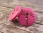 Preview: Baum Knopf Ohrstecker Holz Button wood tree pink